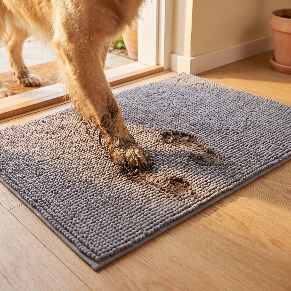 Pawdelou Urban Reset Kit with mat, robe and grooming glove